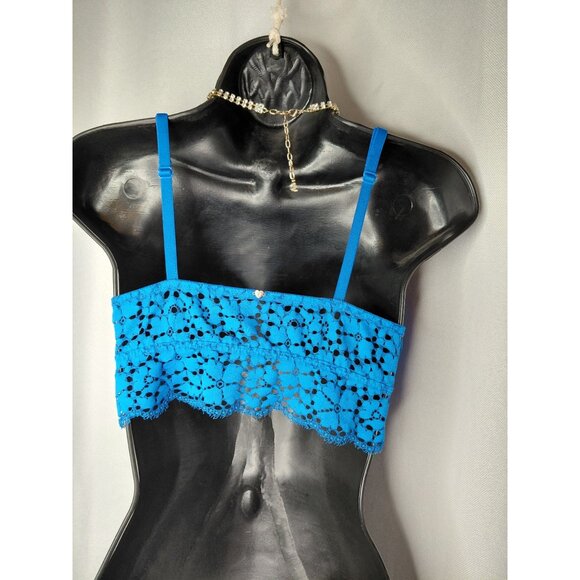 Pink Blue Lace Padded Bralette With Adjustable Straps. color variate in the pic - Picture 2 of 6
